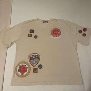 Zara Patchwork Cream T-Shirt. Size M. Never Worn. Perfecr Condition